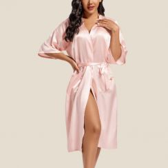 3 Pcs Plus Size Sexy Long Bathrobes For Women