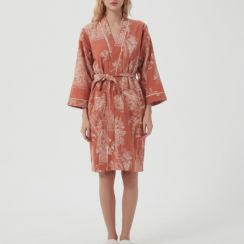 2 Pcs Quick Dry Breathable Plant Pattern Bathrobe 